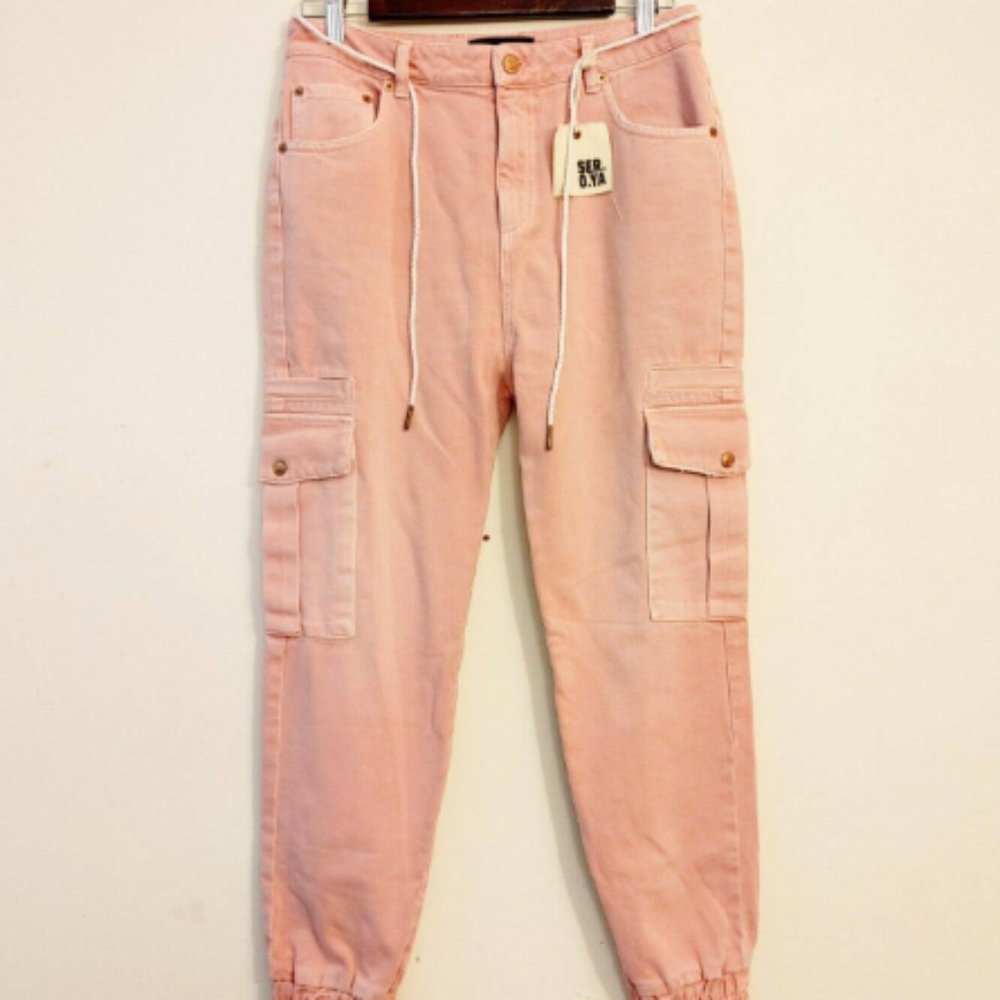 SER.O.YA Veronica Jean Joggers in Vintage Blush Pink - Picture 3 of 11